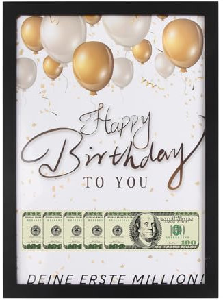Litinliv Bilderrahmen für Geldgeschenke,Lustiges Geldgeschenk 18. Geburtstag Erste Million,Geldgeschenk mit Bilderrahmen Geburtstag,für alles Gute zum Geburtstagsgeschenk
