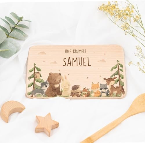 PBUSPU Bedrucktes Frühstücksbrettchen mit Tier-Motiv Individuelles Holzbrett mit Hochwertigem UV-Druck für Kinder Kann als Geschenk für Kinder verwendet werden