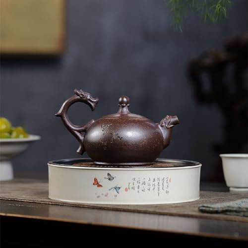 Tetera Zisha hecha a mano, arcilla segmentaria china Yixing púrpura arcilla tetera 270 cc, infusor chino de té de hojas sueltas Kungfu