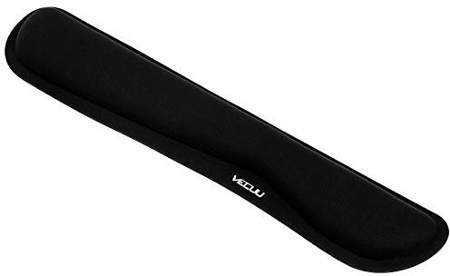 VECUU Keyboard Wrist Rest with Ergonomic Raised Memory Foam for Easy Typing & Pain Relief, Anti-Slip Wrist Support Suit for Computer, Laptop, Office, PC Gaming (Black)