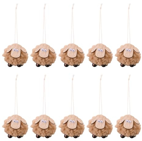 Zdprkqzvz 10 Stück Festival Wollfilz Schaf-Ornament Kreative Filzschafe Weihnachtsschmuck für Wand und Baum Verzierung