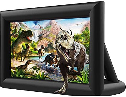 XMWOEIX Projector Screen, 8FT 18FT Inflatable Portable Outdoor And Indoor Movie Theater Projector Screen Area Home Cinema For Camping Parties HD Blow Up Movie Screen(18ft)