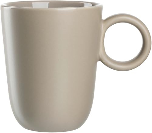 LEONARDO HOME Kaffeetasse ROMA 1 Stück • Inhalt 400 ml • moderne Becher mit Henkel • Handgefertigt aus hochwertiger Keramik • stapelbar • spülmaschinen- & mikrowellengeeignet • beige • 026366