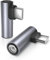 Adattatore da USB C a Jack 2 pezzi con angolo di 90 gradi per cuffie USB C, adattatore da USB C a Jack 3,5 per Samsung S23/S22/S21Ultra, iPad Pro, Pixel, Oneplus, iPhone 15 (grigio)