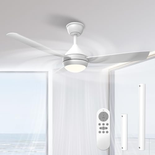 Orthland Ventilador de Techo 106 cm con Luz LED Regulable y Mando a Distancia, Fácil Instalación, Motor DC Silencioso, 6 Velocidades, Función Reversible, Diseño Moderno para Dormitorio, Salón y Cocina