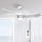 ORTHLAND 106 cm Deckenventilator mit Beleuchtung und Fernbedienung mit Timer, Einfache Montage, Leiser DC Motor, 6 Geschwindigkeitsstufen, Modernes Design für Schlafzimmer, Wohnzimmer (Weiß)