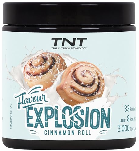 TNT Flavour Explosion - 100g Geschmackspulver - Cinnamon Roll Geschmack | Vegan - Unter 10 kcal pro Portion - Kalorien sparen - Ideal für Joghurt, Quark, Shakes, zum Backen - Made in Germany