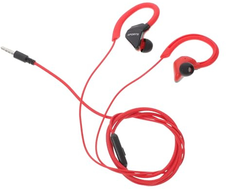 DOITOOL 1 Paire Écouteurs Filaire Étanches à Clip pour Sport Casque Audio avec Prise Jack Compatible Plupart des Appareils Stéréo pour Course et Fitness Rouge