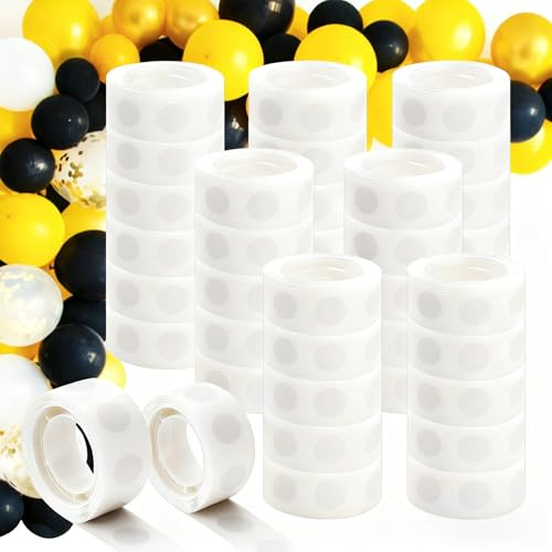 OWLKELA 4000 Stück Ballon Klebe-Punkte, Luftballons Haftpunkte 40 Rollen, Luftballon Kleber, Ballons Klebeband - Hochzeit Geburtstagsfeier Dekoration