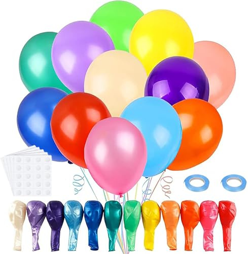 Luftballons Geburtstag Pastell 100 Stück, 25cm Bunte Luftballon für Deko Geburtstag Ballons,Deko Hochzeit,Party Deko (Pastell 1)