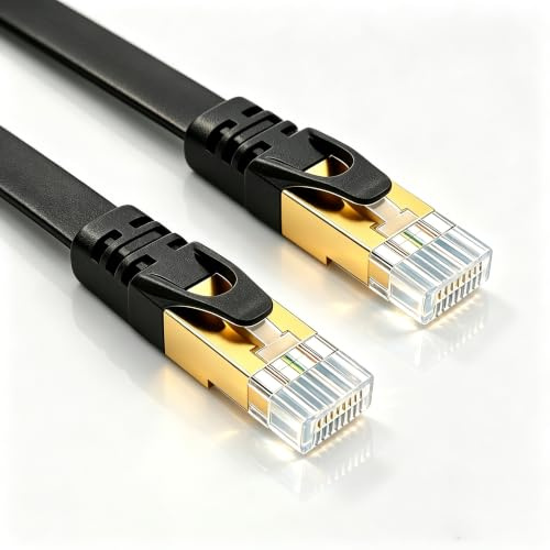 Nebite LAN Cable CAT8 5 m, High Speed Ethernet Cable 40 Gbps 2000 MHz Flat Network Cable, Gigabit POE Patch Cable Internet Cable for Gaming PC PS5 PS4 Switch Router Modem TV