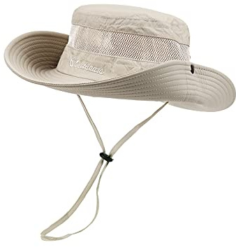 Durio Sonnenhut Herren Größenverstellbar UPF 50+ UV Schutz Fischerhut mit Kinnband & Breiter Krempe - Atmungsaktiver Anglerhut Wanderhut Faltbarer Safari Buschhut für Outdoor