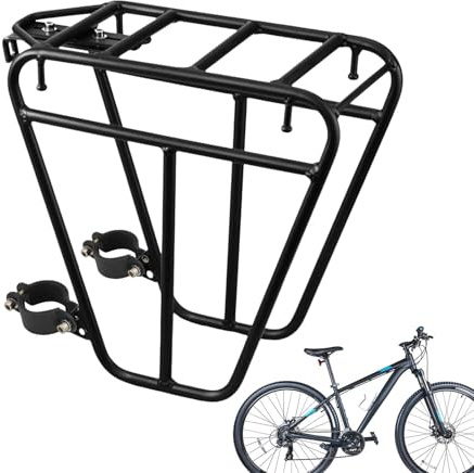 Generisch Frontgepäckträger Für Mountainbike, Fahrrad Gepäckträger, Gepäckträger Für Federgabel, Fahrradgepäckträger Vorne Für Packtaschen, Aluminium Frontträger