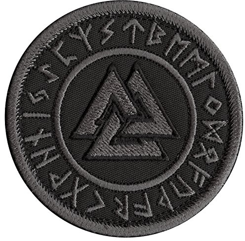 Black Valknut Wikinger Nordische ACU Subdued Runen Heiden Pagan Odin Gott Rune Morale Taktische Hook Patch