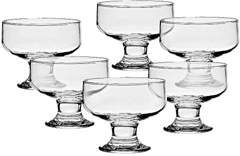 CRISTALICA 6 x Eisschale Set Dessertschale Eisbecher Glas Riviera transparent 260ml Gelato Vero