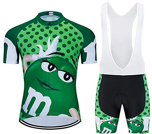 Herren Radtrikot Set, Atmungsaktiv Quick-Dry Kurzarm Radsport-Shirt +20D Gel Shorts