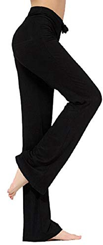 TownCat Trainingshose für Damen, Yoga-Hose, legere Yoga-Hose mit Kordelzug für Yoga und Jogger Schwarz XL