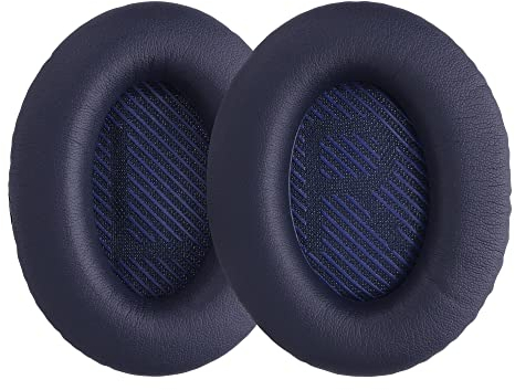 kwmobile 2x Cuscinetto Cuffie Compatibile con Bose Quietcomfort 35 35II 25 15 / QC35 QC35II QC25 QC15 Pad - Cuscinetti Ricambio Cuffie Over Ear Simil Pelle - blu scuro