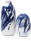TERESA'S COLLECTIONS Moderne Keramikvase für Heimdekoration, orientalische blaue und weiße Vasen, 2er-Set, glasierte dekorative Vase für Kaminsims, Tisch, Wohnzimmerdekoration, 18 cm und 29 cm