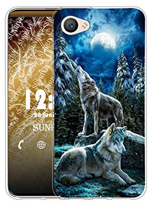 Sunrive Kompatibel mit BlackBerry Motion Hülle Silikon, Transparent Handyhülle Schutzhülle Etui Case (Q Wolf 1)+Gratis Universal Eingabestift MEHRWEG