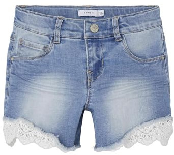 NAME IT Mädchen Nkfsalli Slim Dnm 5372-ha Noos Jeans Shorts, Medium Blue Denim, 128 EU