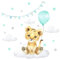 Little Deco Wandtattoo Kinderzimmer Mädchen Junge Deko Wandsticker Baby Elefant mit Luftballon Mint Sterne Wolken Safari Boho Wandbild selbstklebend DL539-58