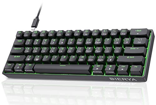 DIERYA 60% Mechanical Keyboard, DK61se Wired Gaming Keyboard with Red Switches,LED Backlit Ultra-Compact 61 Keys Mini Office Keyboard for Windows Laptop PC Gamer Typist(Black)