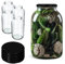 KADAX Bocaux en Verre de 4 L, Bocaux avec Couvercle Hermétique de 100mm pour la Conservation et la Fermentation, Bocaux pour Cornichons (Noir, Lot de 4)