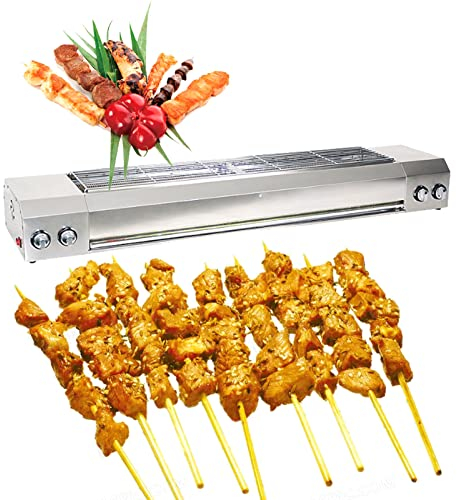 Barbecue a Gas Professionale Multifunzione Portatile con 4 Fuochi, in Altezza Regolabile, Barbecue Gas Campeggio con Rete per Griglia, Griglia da Tavolo per Campeggio, Barbecue da Giardino