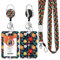 ID Badge Holder mit Lanyard, einziehbare ID Badge Card Holders Abnehmbare Hals Lanyard Strap mit Badge Reel und vertikale ID-Halter für Krankenschwester Studenten (Flower Orange)