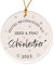 FEENSTAUB Weihnachtsschmuck personalisiert, Mr. & Mrs. Herr & Frau, Keramik-Anhänger mit Namen, besonderer Weihnachtsschmuck, Hochzeitsgeschenk, Weihnachtskugel Christbaumkugel mit Familienname
