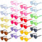 SCIONE 24er Partybrillen Bunte Herz Sonnenbrille für Kinder Partybrille Festival Brille für Geburtstag, Strand, Pool, Geschenke, Partyzubehör
