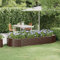WIFESE JardinièRe De Jardin Acier Enduit De Poudre 249x100x36cm Marron Jardinieres Exterieur Jardiniere Bois Jardiniere Balcon Carré Potager Bacs ã Fleurs