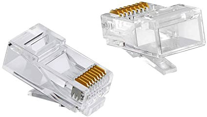 SHANFEILU RJ45 Cat 6 non-Pass Through Connettore di rete 8P8C Cat 6/6E RJ45 Estremità placcate oro per cavo di rete solido UTP incagliato 20 pezzi