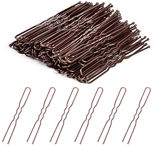 KINDOYO Metall Haarspangen Set - 5cm Bobby Pins für Dutts, Haarknoten, U-förmige Pins, Haarstyling-Zubehör für Hochzeit, Salon und Zuhause, Braun, 100PCS