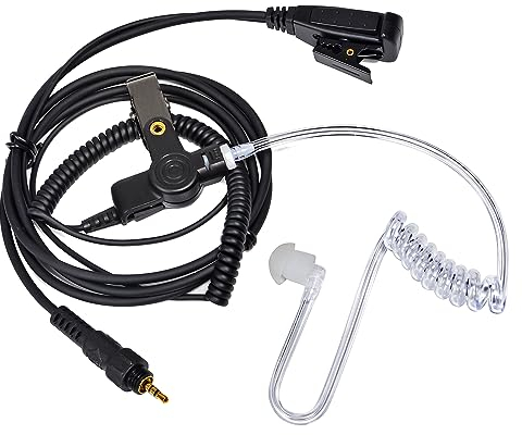 UAYESOK Écouteur radio à tube acoustique à 1 fil, casque talkie-walkie 1 broche avec microphone PTT pour Motorola CLP446 CLP1010 CLP1040 CLP1060 HKLN4455 HKLN4487 Radio bidirectionnelle de sécurité