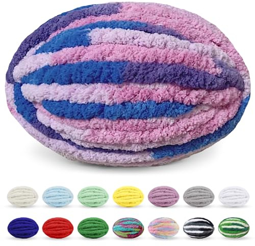 Uiopa Sperrige Armstricken Wolle, 250g Dicke Wolle Flauschige Chunky Yarn, Bulky Chunky Wool Häkelwolle Dickes Garn für Handgestrickte Decken, Kissen, Teppiche, Schals, DIY-Projekte