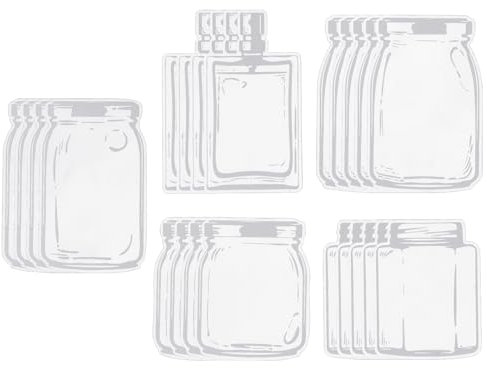 PATIKIL 20Stk Durchsichtig Getrocknete Blumen Lesezeichen Klar Gepresste Blume Lesezeichen Wunschflasche Sticker für Selbstgemachte Blume Seite Klemmen Lesezeichen Stil 12