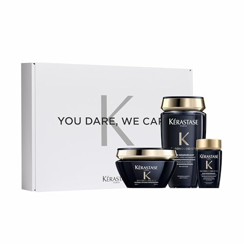 Kérastase, Chronologiste, Pflegeroutine für jedes Haar mit Shampoo (Normalgröße und gratis Probiergröße 80ml) und Haarmaske, Revitalisierend und nährend, Für mehr Glanz