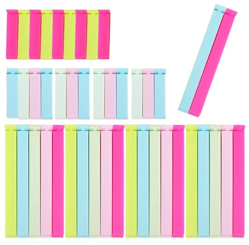 44 Stück Verschlussclips für beutel, 6/11 cm Bunt Tütenclips, Wiederverwendbar Verschlussklammern, Küche Dichtungsclip frischhalteclips Beutelclips, für Verpackung Süßigkeiten Keks Brot Kaffee Snack