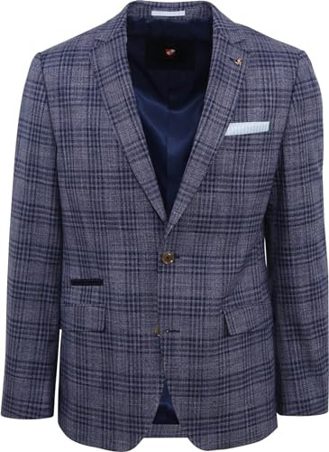 Suitable Blazer Heleen à carreaux bleu marine - Homme - Vêtements - Mode, Bleu foncé, bleu, 48