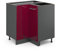 Vicco Eckunterschrank R-Line, Bordeaux Hochglanz/Anthrazit, 75.6 cm AP Marmor