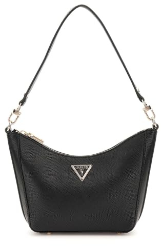 GUESS Damen Eco Gloriana Top Zip Umhängetasche Schultertasche mit Reißverschluss Oben, Schwarz