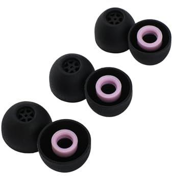 Linsoul Kiwi Ears Flex Ohrstöpsel Tipps, Kopfhörer Zubehör, Ersatz Silikon IEM Tips, 3 Paare, Größe S/M/L, für KZ ZS10 Pro, Orchestra Lite, Cadenza Kabelgebundene/drahtlose Kopfhörer (Schwarz-violett)