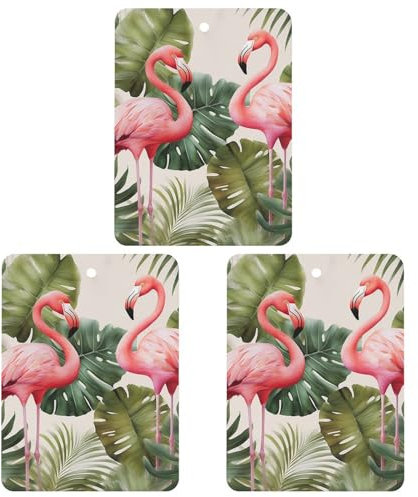 Car Air Fresheners 3 Pcs Hanging Air Freshener for Car Flamingo Palm Trees Leaf Aromatherapy Tablets Hanging Air Freshener Hanging Scented Cards for Car Rearview Mirror