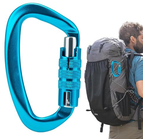 Kletterkarabiner, Karabiner-Schlüsselanhänger mit D-förmiger Schnalle, Karabinerhaken, Karabinerhaken, Karabinerhaken, Leichte und robuste Karabiner-Wandclips für Schlüsselanhänger, Hängematten, Campi