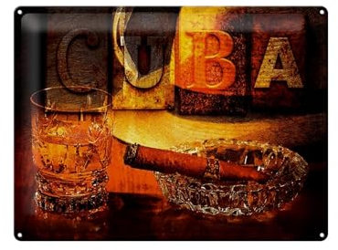 Femer Blechschild Spruch 40x30cm Cuba Zigarre Rum Havanna