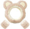 NJCXOLA 3 Pièces Set de Bandeau de Spa Facial Bracelets de Lavage de Visage Bandeau de Maquillage Doux Bracelets de Démaquillage Bandeau de Visage Élastique Moelleux (Kaki, Oreilles d'ours)