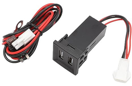 GNXfixt Dual USB Ladegerät, mit Piggy Back Sicherung Kabelbaum für T5 2003–2009 2.1 A USB Ausgangsschnittstelle