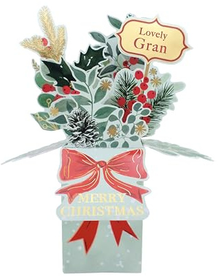 Clever Cubes Pop Up Lovely Gran Winter Foliage Christmas Card 3D Xmas Card XCU009A